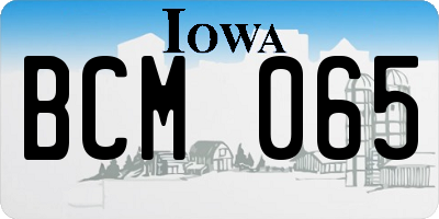 IA license plate BCM065