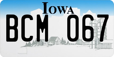 IA license plate BCM067