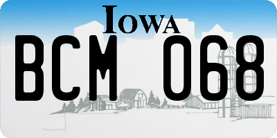 IA license plate BCM068