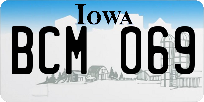 IA license plate BCM069