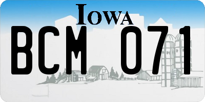 IA license plate BCM071