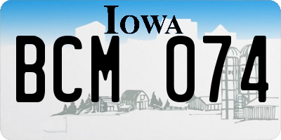 IA license plate BCM074