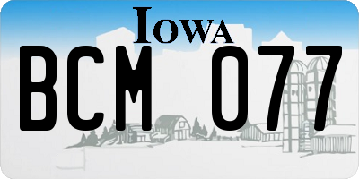 IA license plate BCM077
