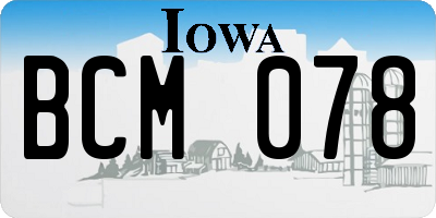 IA license plate BCM078