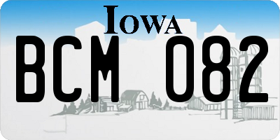 IA license plate BCM082