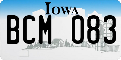IA license plate BCM083