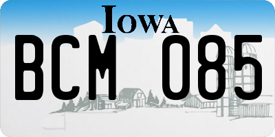 IA license plate BCM085