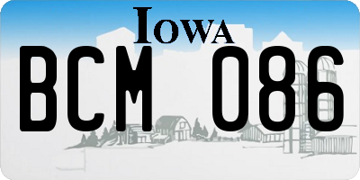 IA license plate BCM086