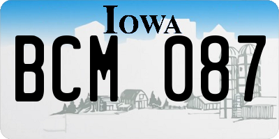 IA license plate BCM087