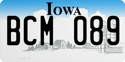 IA license plate BCM089