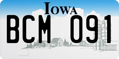 IA license plate BCM091