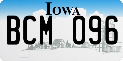 IA license plate BCM096