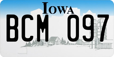 IA license plate BCM097