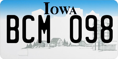 IA license plate BCM098
