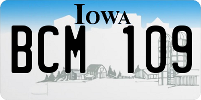 IA license plate BCM109
