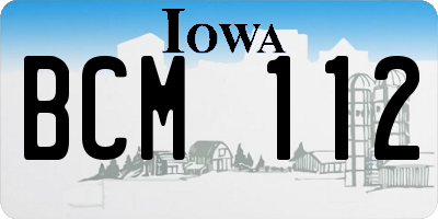 IA license plate BCM112