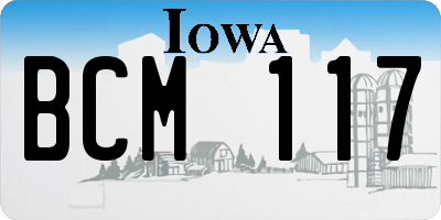 IA license plate BCM117