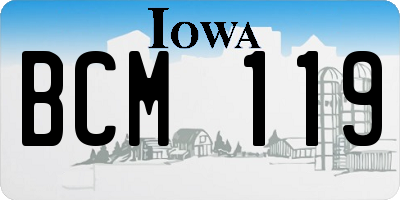 IA license plate BCM119