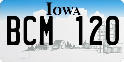 IA license plate BCM120