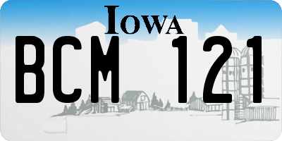 IA license plate BCM121