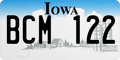 IA license plate BCM122
