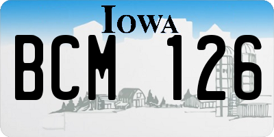 IA license plate BCM126