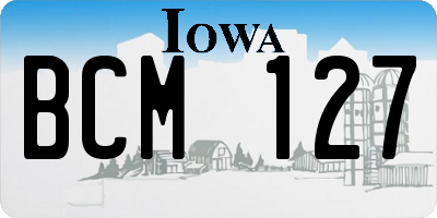 IA license plate BCM127
