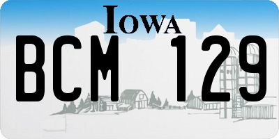 IA license plate BCM129