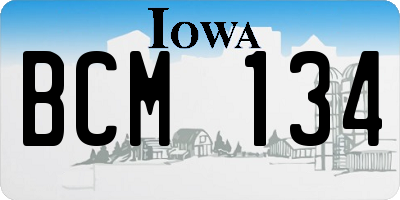 IA license plate BCM134