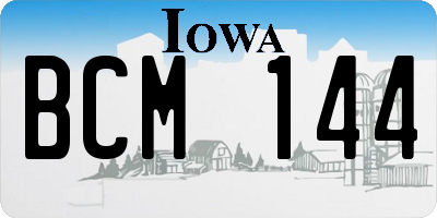 IA license plate BCM144
