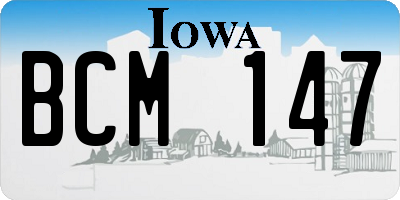 IA license plate BCM147