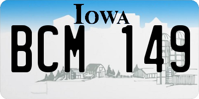 IA license plate BCM149