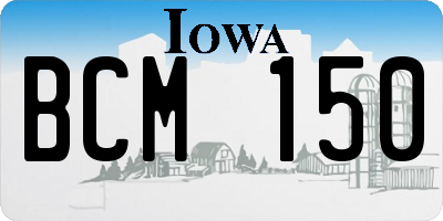 IA license plate BCM150
