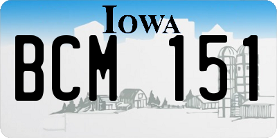 IA license plate BCM151