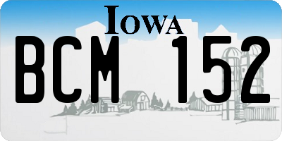 IA license plate BCM152