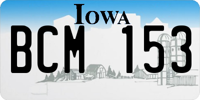 IA license plate BCM153