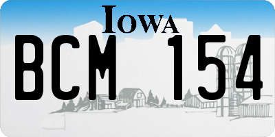 IA license plate BCM154