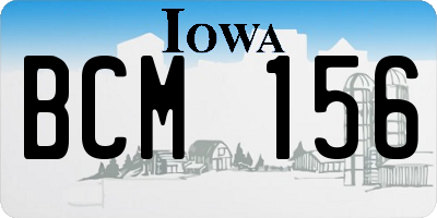 IA license plate BCM156