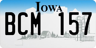 IA license plate BCM157