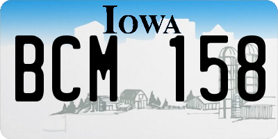 IA license plate BCM158