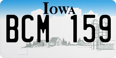 IA license plate BCM159