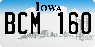 IA license plate BCM160