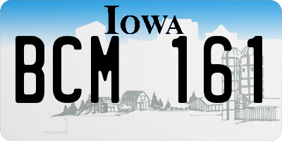 IA license plate BCM161
