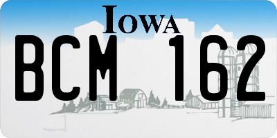IA license plate BCM162