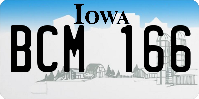 IA license plate BCM166