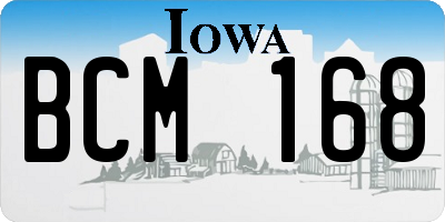 IA license plate BCM168