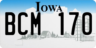 IA license plate BCM170