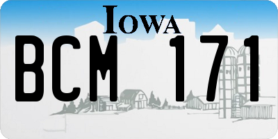 IA license plate BCM171