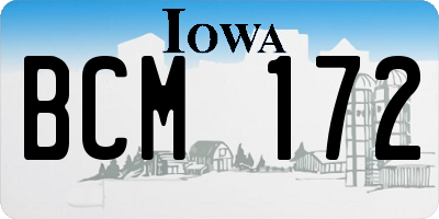 IA license plate BCM172