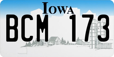 IA license plate BCM173